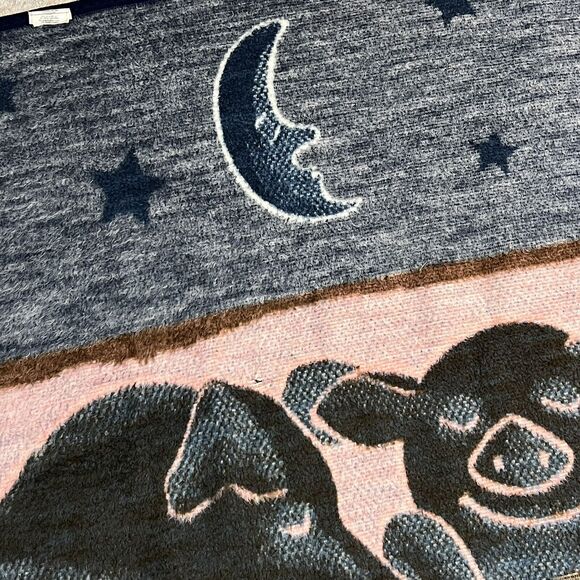 Biederlack Lincomix Hog Fleece Throw Blanket 77x54" Pigs Ag Farming Pork Vintage - Picture 6 of 11